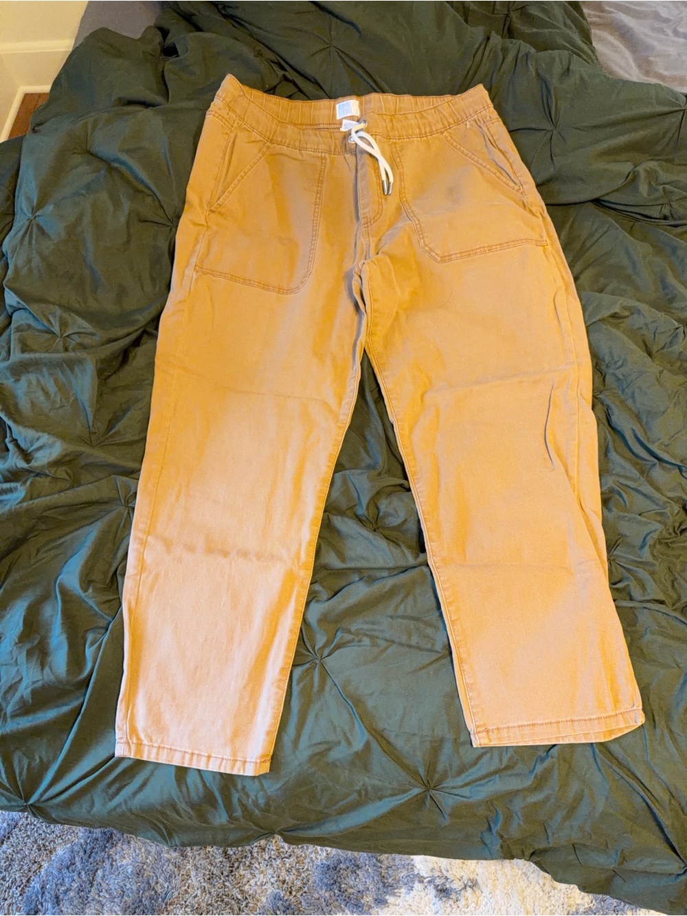 Time and Tru Unisex Tan Drawstring Pants With Pockets